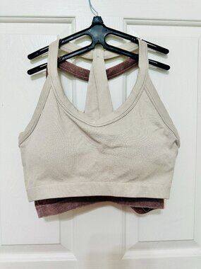 2-PACK 90 DEGREEBY REFLEX FLEX FOR IT SEAMLESS RIB KNIT T-BACK SPORTS BRA SET XL